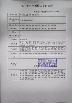 廣東省河源市市場(chǎng)監(jiān)管局發(fā)布第一類(lèi)醫(yī)療器械產(chǎn)品備案信息公告